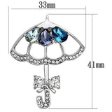 Alamode Imitation Rhodium White Metal Brooches with Synthetic Glass Bead in Multi Color - Alamode - Flyclothing LLC