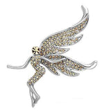 Alamode Imitation Rhodium White Metal Brooches with Top Grade Crystal in Champagne - Alamode - Flyclothing LLC