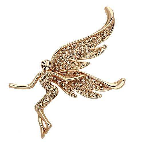 Alamode Flash Rose Gold White Metal Brooches with Top Grade Crystal in Champagne - Alamode - Flyclothing LLC