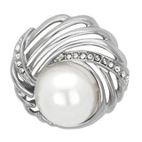 Alamode Flash Rose Gold White Metal Brooches with Synthetic Pearl in White - Alamode - Flyclothing LLC