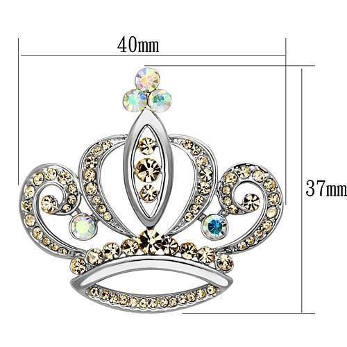 Alamode Imitation Rhodium White Metal Brooches with Top Grade Crystal in Multi Color - Alamode