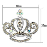 Alamode Imitation Rhodium White Metal Brooches with Top Grade Crystal in Multi Color - Alamode - Flyclothing LLC