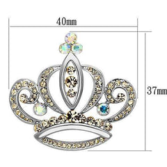 Alamode Imitation Rhodium White Metal Brooches with Top Grade Crystal in Multi Color - Alamode