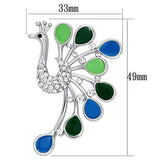 Alamode Imitation Rhodium White Metal Brooches with Top Grade Crystal in Clear - Alamode