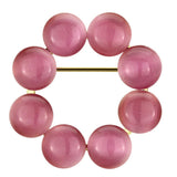Alamode Flash Gold White Metal Brooches with Synthetic Cat Eye in Rose - Alamode