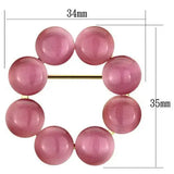 Alamode Flash Gold White Metal Brooches with Synthetic Cat Eye in Rose - Alamode - Flyclothing LLC