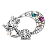 Alamode Imitation Rhodium White Metal Brooches with Top Grade Crystal in Multi Color - Alamode - Flyclothing LLC