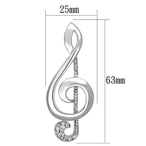 Alamode Imitation Rhodium White Metal Brooches with Top Grade Crystal in Clear - Alamode - Flyclothing LLC