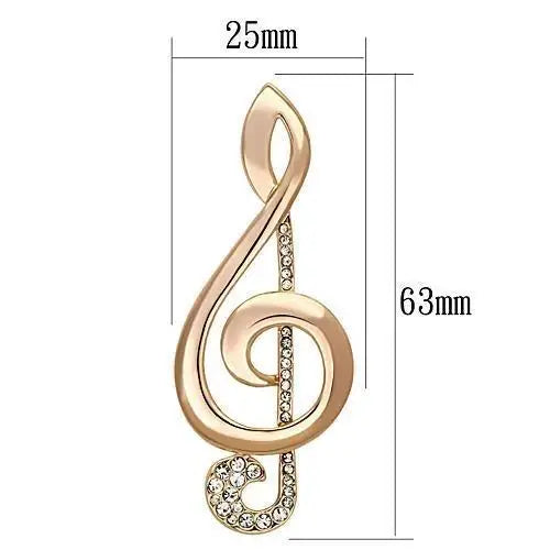 Alamode Flash Rose Gold White Metal Brooches with Top Grade Crystal in Clear - Alamode - Flyclothing LLC