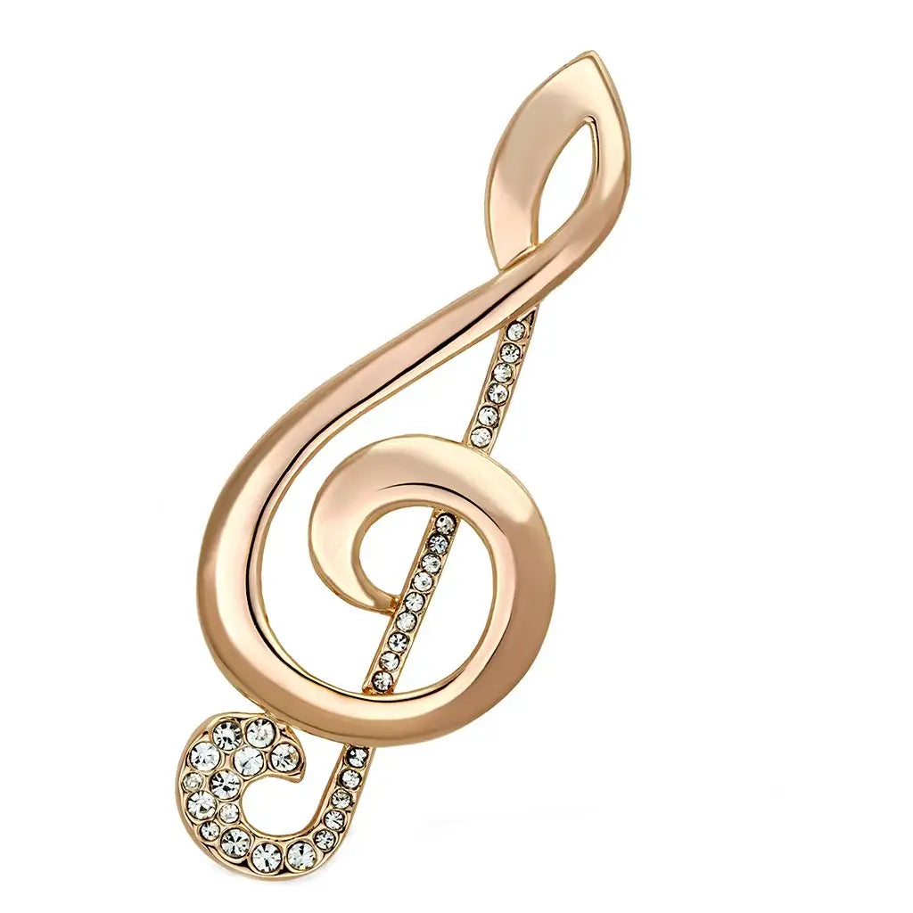 Alamode Flash Rose Gold White Metal Brooches with Top Grade Crystal in Clear - Alamode - Flyclothing LLC