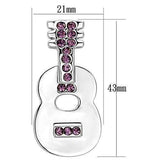 Alamode Imitation Rhodium White Metal Brooches with Top Grade Crystal in Light Amethyst - Alamode - Flyclothing LLC