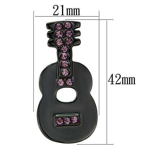 Alamode Ruthenium White Metal Brooches with Top Grade Crystal in Light Amethyst - Alamode - Flyclothing LLC