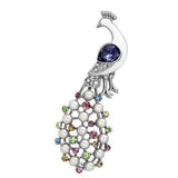 Alamode Imitation Rhodium White Metal Brooches with Top Grade Crystal in Multi Color - Alamode - Flyclothing LLC