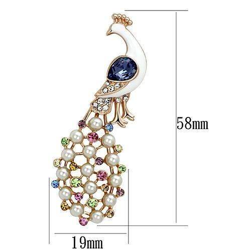 Alamode Flash Rose Gold White Metal Brooches with Top Grade Crystal in Multi Color - Alamode - Flyclothing LLC