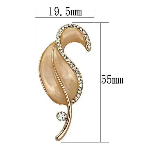 Alamode Flash Rose Gold White Metal Brooches with Top Grade Crystal in Clear - Alamode - Flyclothing LLC