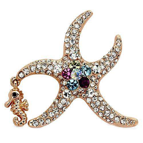Alamode Flash Rose Gold White Metal Brooches with Top Grade Crystal in Multi Color - Alamode - Flyclothing LLC