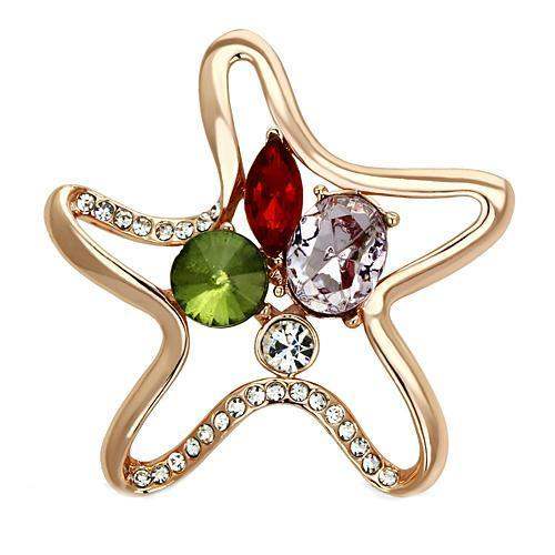 Alamode Flash Rose Gold White Metal Brooches with Synthetic Acrylic in Multi Color - Alamode - Flyclothing LLC