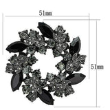 Alamode Ruthenium White Metal Brooches with Top Grade Crystal in Jet - Alamode - Flyclothing LLC