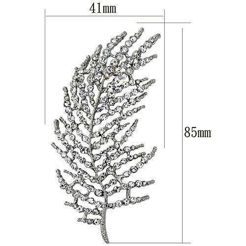 Alamode Flash Rose Gold White Metal Brooches with Top Grade Crystal in Clear - Alamode - Flyclothing LLC