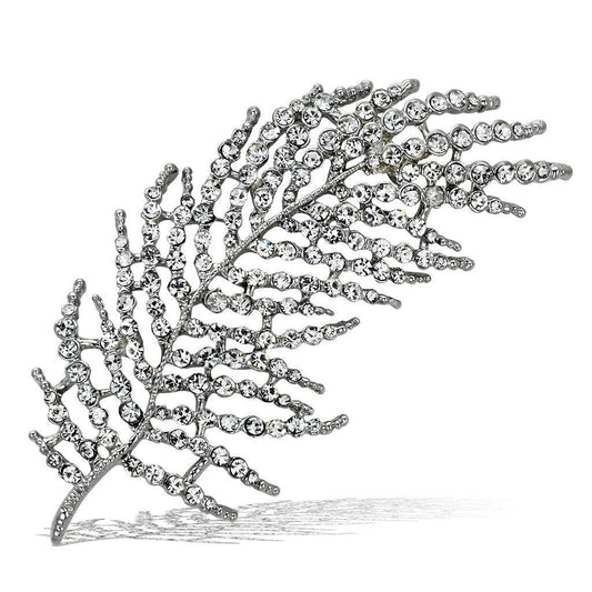 Alamode Flash Rose Gold White Metal Brooches with Top Grade Crystal in Clear - Alamode