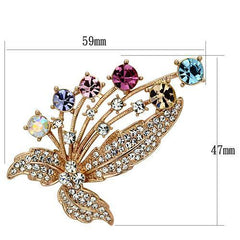 Alamode Flash Rose Gold White Metal Brooches with Top Grade Crystal in Multi Color
