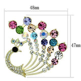 Alamode Flash Gold White Metal Brooches with Top Grade Crystal in Multi Color - Alamode