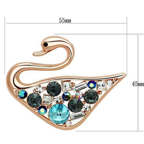 Alamode Flash Rose Gold White Metal Brooches with Top Grade Crystal in Multi Color - Alamode