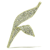 Alamode Flash Gold White Metal Brooches with Top Grade Crystal in Clear - Alamode - Flyclothing LLC