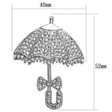 Alamode Imitation Rhodium White Metal Brooches with Top Grade Crystal in Clear - Alamode - Flyclothing LLC
