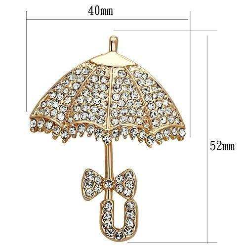 Alamode Flash Rose Gold White Metal Brooches with Top Grade Crystal in Clear - Alamode - Flyclothing LLC