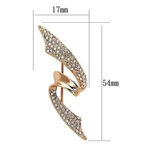 Alamode Flash Rose Gold White Metal Brooches with Top Grade Crystal in Clear - Alamode - Flyclothing LLC