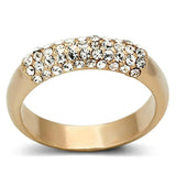 Alamode Rose Gold Brass Ring with Top Grade Crystal in Clear - Alamode - Flyclothing LLC
