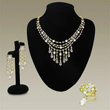 Alamode Gold Brass Jewelry Sets with AAA Grade CZ in Clear - Alamode - Flyclothing LLC