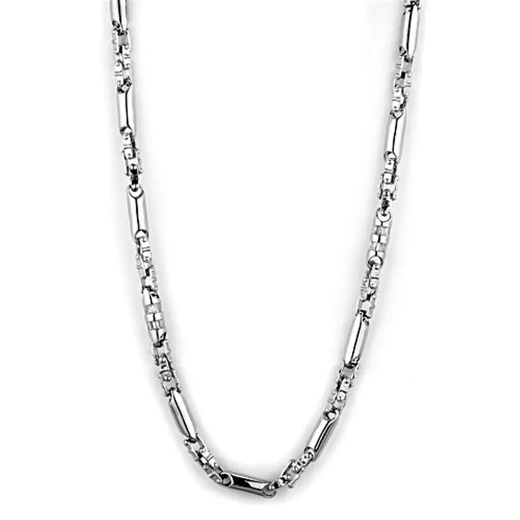 Alamode Rhodium Brass Necklace with AAA Grade CZ in Clear - Alamode - Flyclothing LLC
