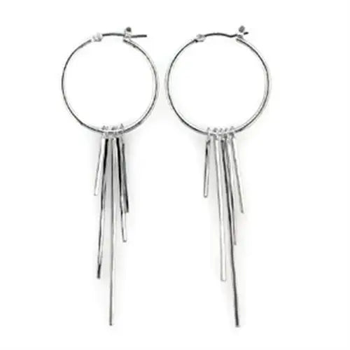 Alamode Rhodium Brass Earrings with No Stone - Alamode - Flyclothing LLC
