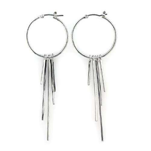 Alamode Rhodium Brass Earrings with No Stone - Alamode - Flyclothing LLC