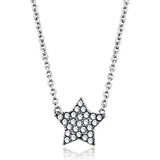 Alamode Rhodium Brass Necklace with Top Grade Crystal in Clear - Alamode