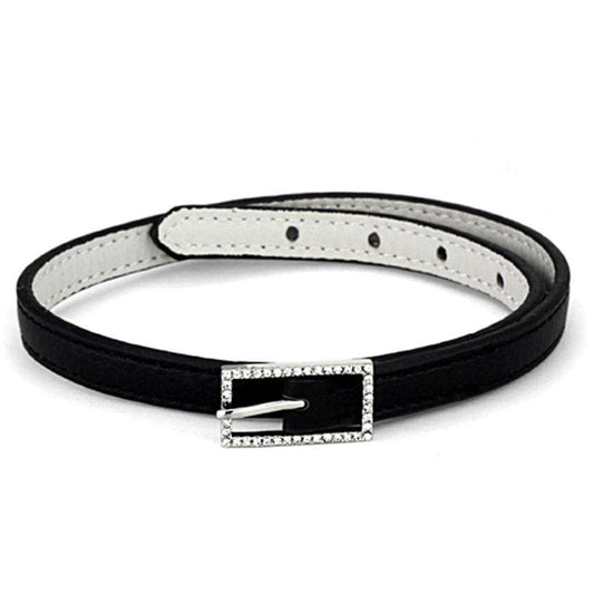 Alamode Rhodium Brass Bracelet with Top Grade Crystal in Clear - Alamode - Flyclothing LLC