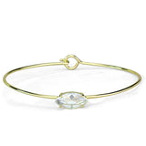 Alamode Gold Brass Bangle with AAA Grade CZ in Clear - Alamode - Flyclothing LLC