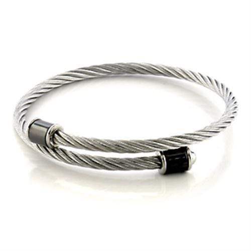 Alamode Stainless Steel Bangle with No Stone - Alamode - Flyclothing LLC