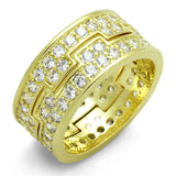 Alamode Gold Brass Ring with AAA Grade CZ in Clear - Alamode - Flyclothing LLC