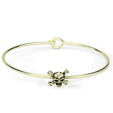 Alamode Flash Gold Brass Bangle with Top Grade Crystal in Clear - Alamode