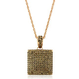 Alamode Rose Gold Brass Chain Pendant with Top Grade Crystal in Smoked Quartz - Alamode - Flyclothing LLC