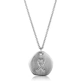 Alamode Rhodium+Brushed Brass Chain Pendant with Top Grade Crystal in Clear - Alamode - Flyclothing LLC
