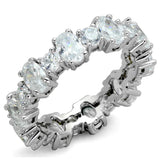 Alamode Rhodium Brass Ring with AAA Grade CZ in Clear - Alamode
