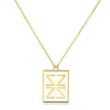 Alamode Gold Brass Chain Pendant with Epoxy in White - Alamode