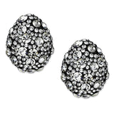 Alamode TIN Cobalt Black Brass Earrings with Top Grade Crystal in Clear - Alamode - Flyclothing LLC