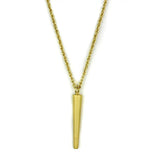 Alamode Gold & Brush Brass Chain Pendant with No Stone - Alamode - Flyclothing LLC