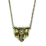 Alamode Antique Copper Brass Chain Pendant with Top Grade Crystal in Clear - Alamode - Flyclothing LLC