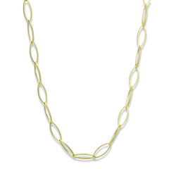 Alamode Gold & Brush Brass Necklace with No Stone - Alamode
